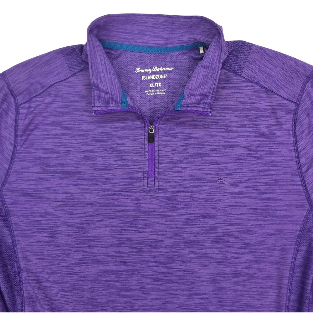 Tommy Bahama IslandZone Pullover Mens XL Purple 1/4 Zip Mesh Golf Lightweight